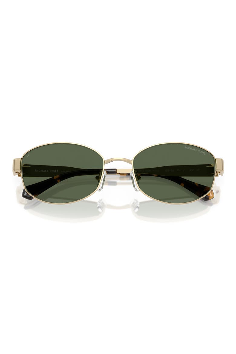 Monte Carlo 56mm Polarized Oval Sunglasses, Alternate, color, LIGHT GOLD / GREEN MONO POLAR