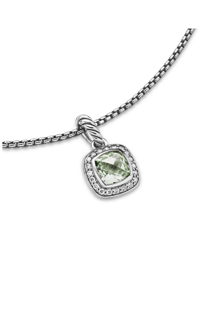 Petite Albion® Halo Cushion Pendant Necklace, Alternate, color, PRASIOLITE