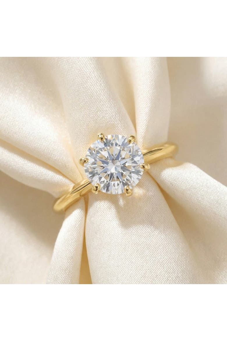 Certified 3Ct Diamond Solitaire Gold Engagement Ring Lab Grown, Alternate, color, 14k Yellow Gold