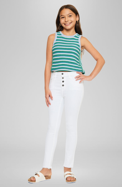 Kancan Jorja High Rise Ankle Skinny Jeans In White