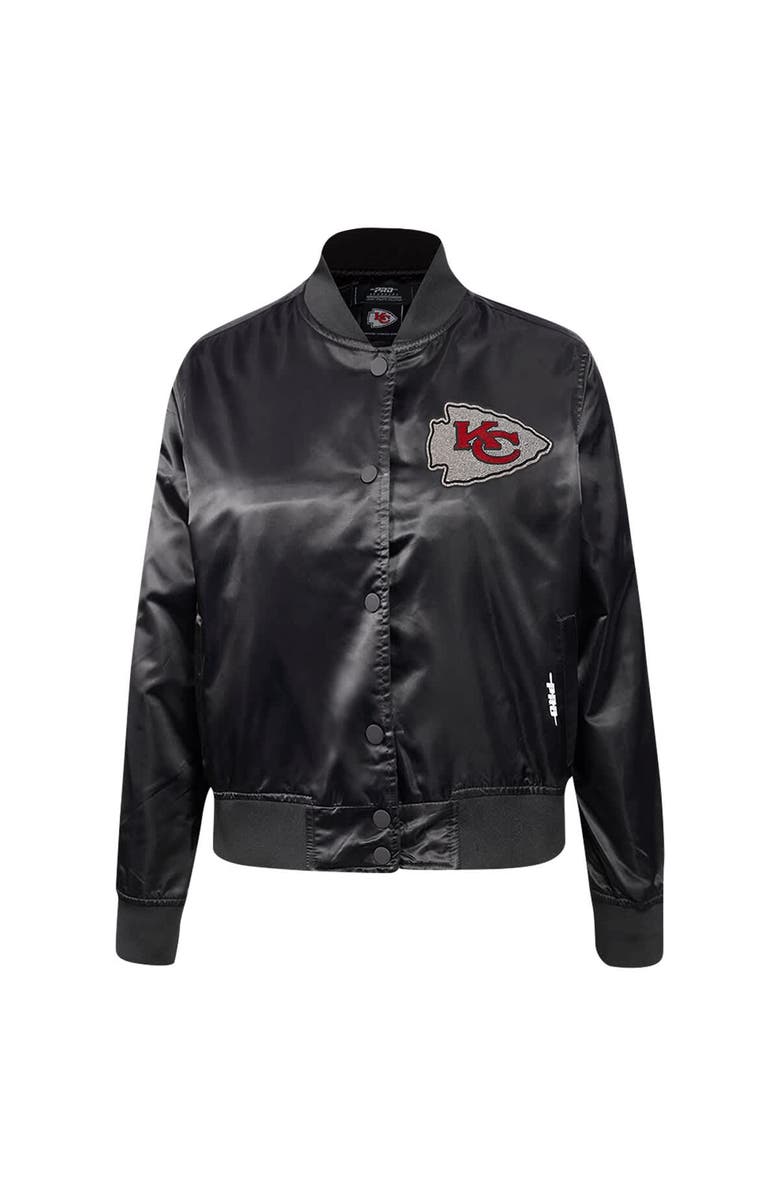 PRO STANDARD Women's Pro Standard Black Kansas City Chiefs Jeweled Satin Full-Snap Jacket, Alternate, color, Black