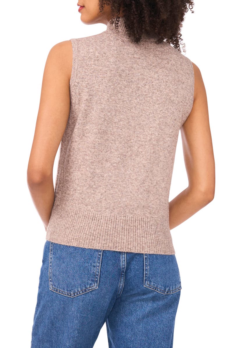 1.STATE Mock Neck Sleeveless Sweater, Alternate, color, Desert Taupe