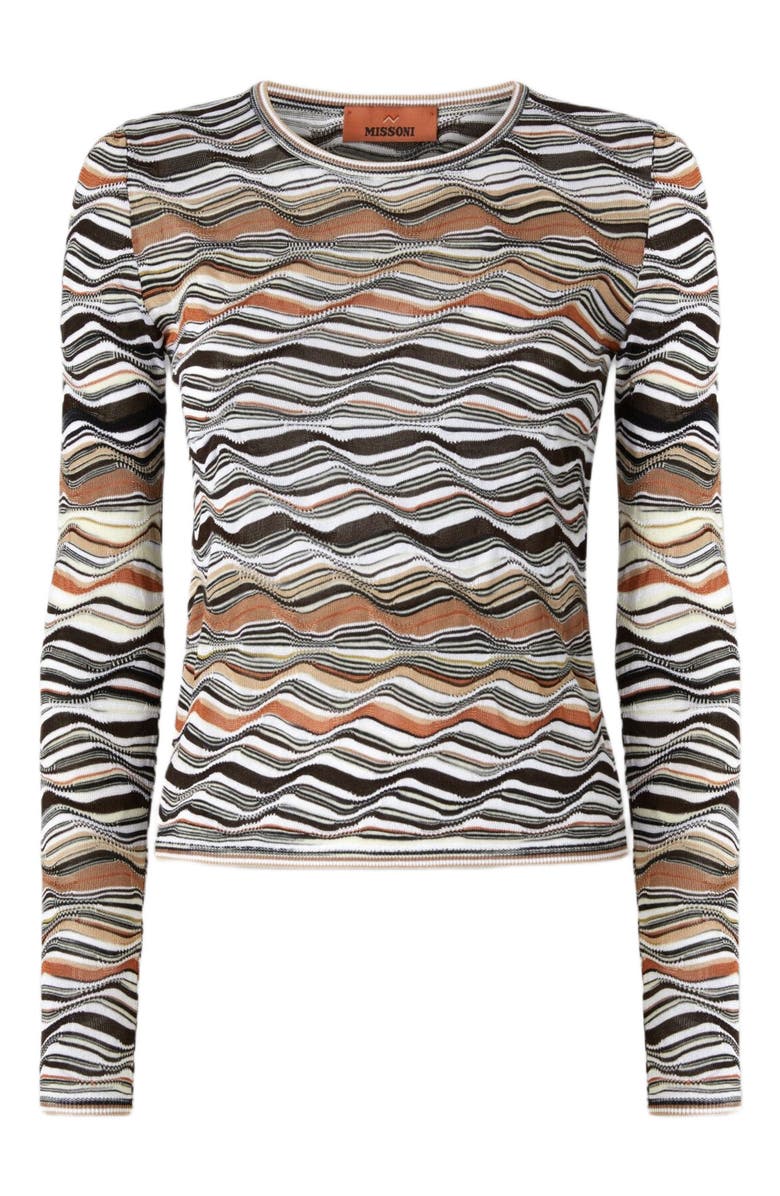 Missoni Crew Neck Sweater With Wave Pattern, Alternate, color, Beige
Brown
