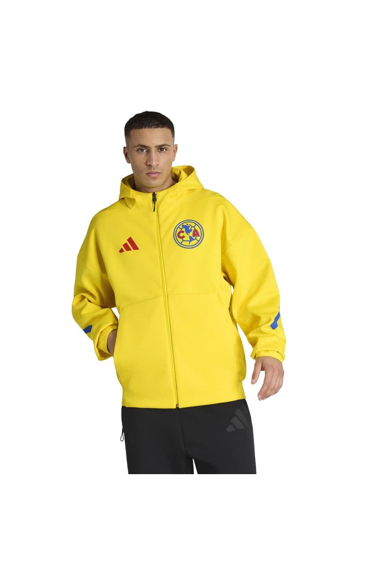 Men's adidas Yellow Club America 2025/26 Club Anthem Full-Zip Hooded Jacket, Main, color, Yellow