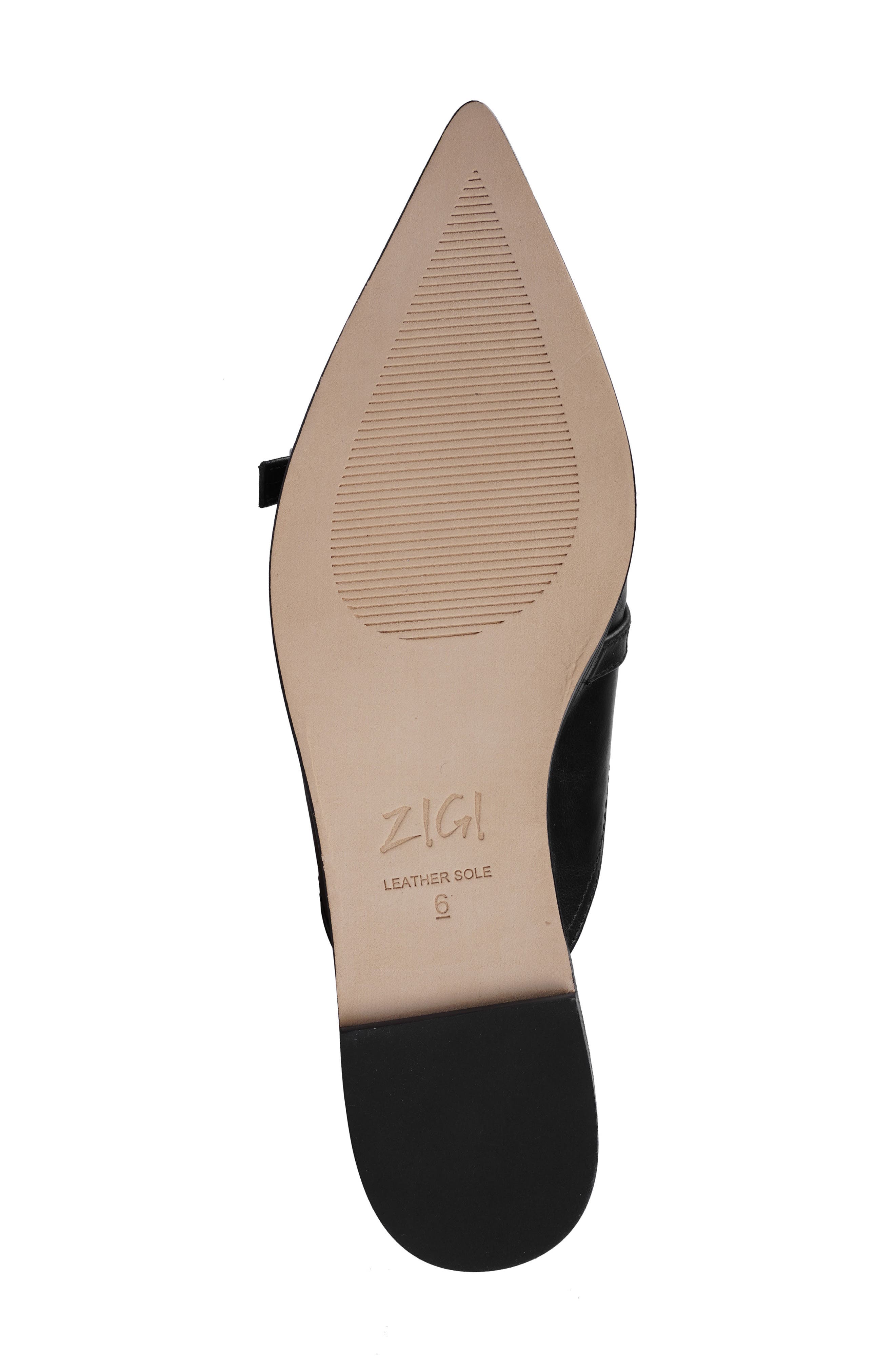 ZIGI Roussih Pointed Toe Mule, Alternate, color, Black Leather