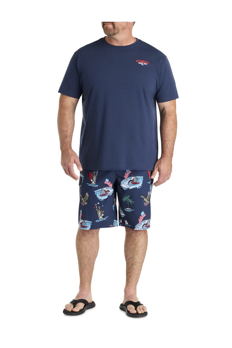 Big & Tall Lennox USA Swim Trunks, Alternate, color, NAVY