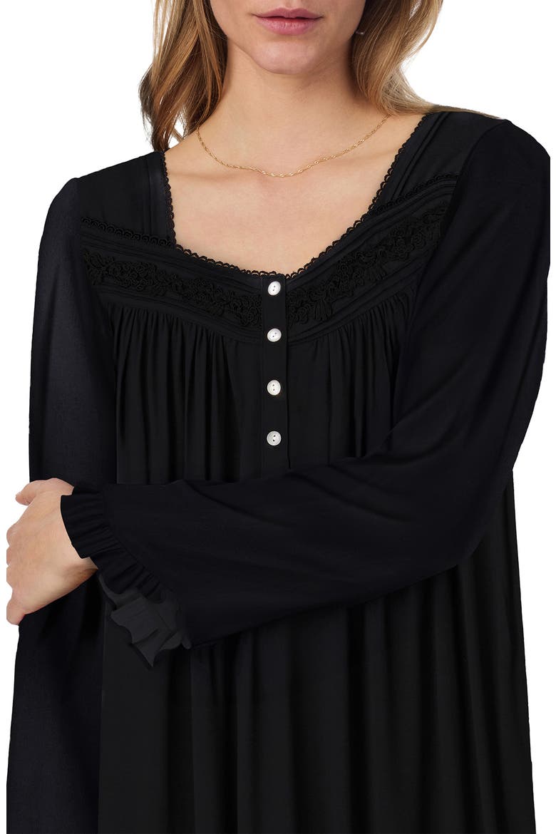 Long Sleeve Waltz Nightgown, Alternate, color, BLACK