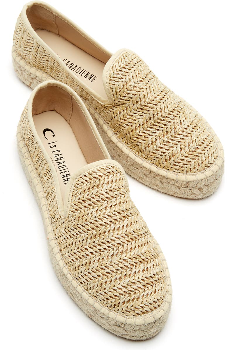 La Canadienne Clay Rattan Platform Loafer, Alternate, color,