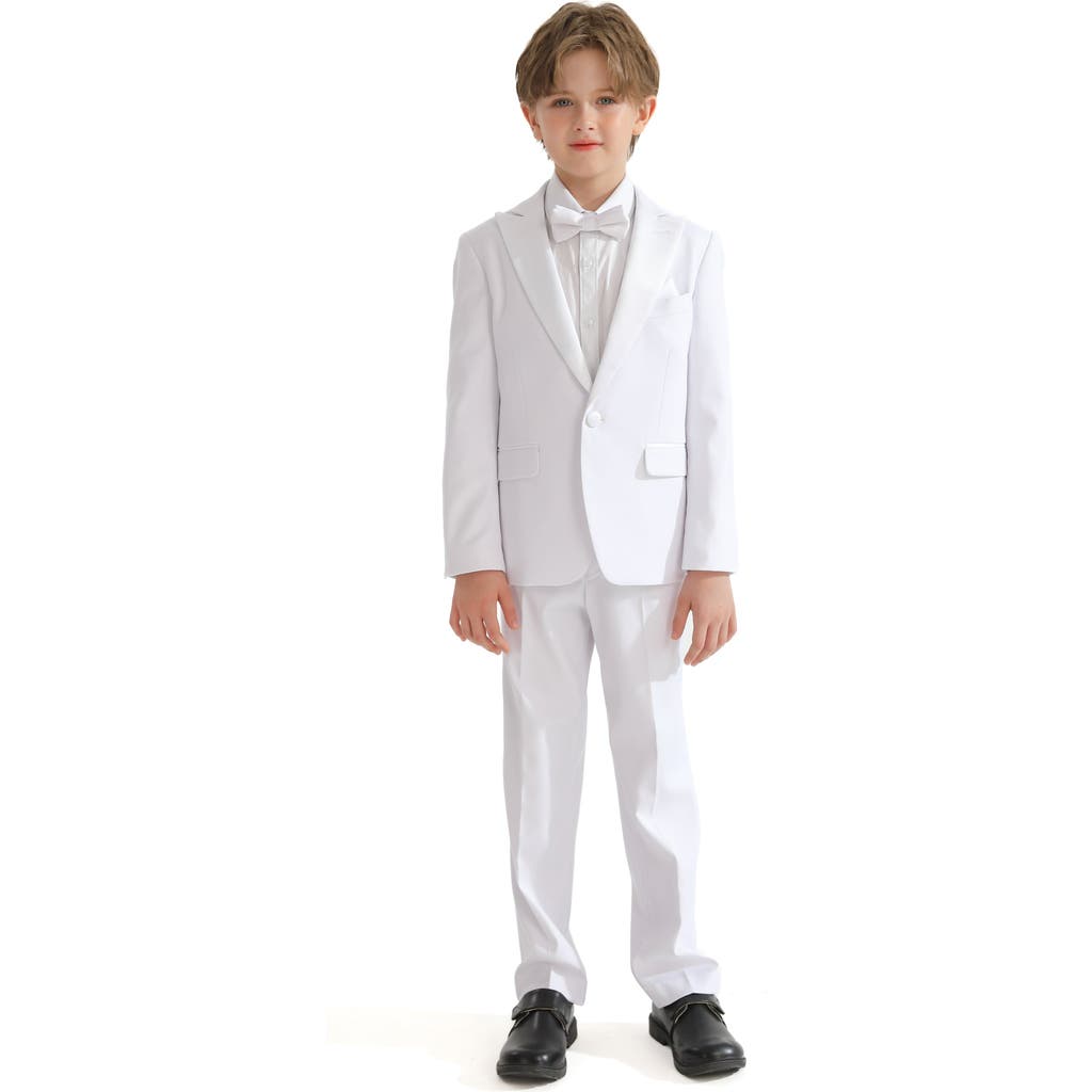 Moustache Peak Lapel Suit In White