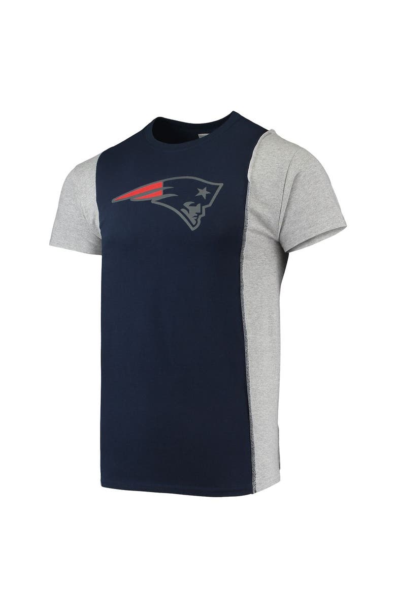 REFRIED APPAREL Men's Refried Apparel Navy/Heathered Gray New England Patriots Sustainable Split T-Shirt, Alternate, color, Navy