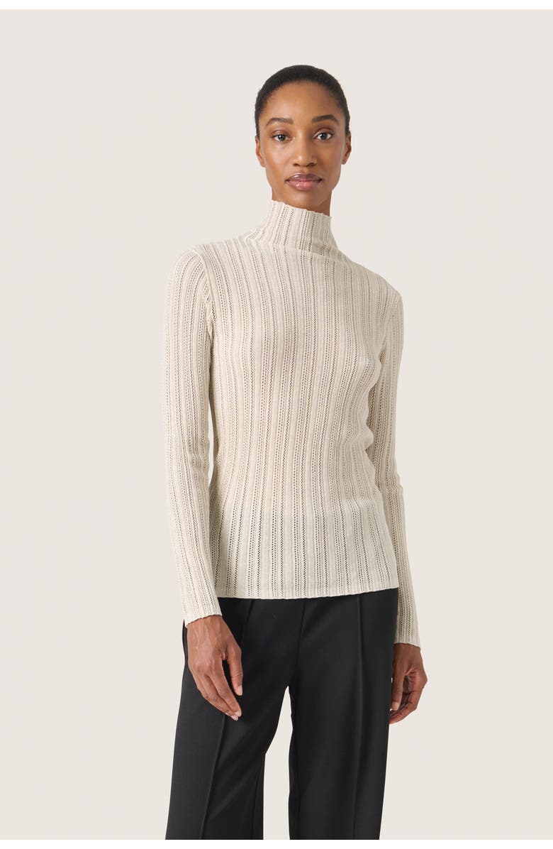 Soaked in Luxury SLLaisa Metallic Turtleneck Pullover, Main, color, Silver