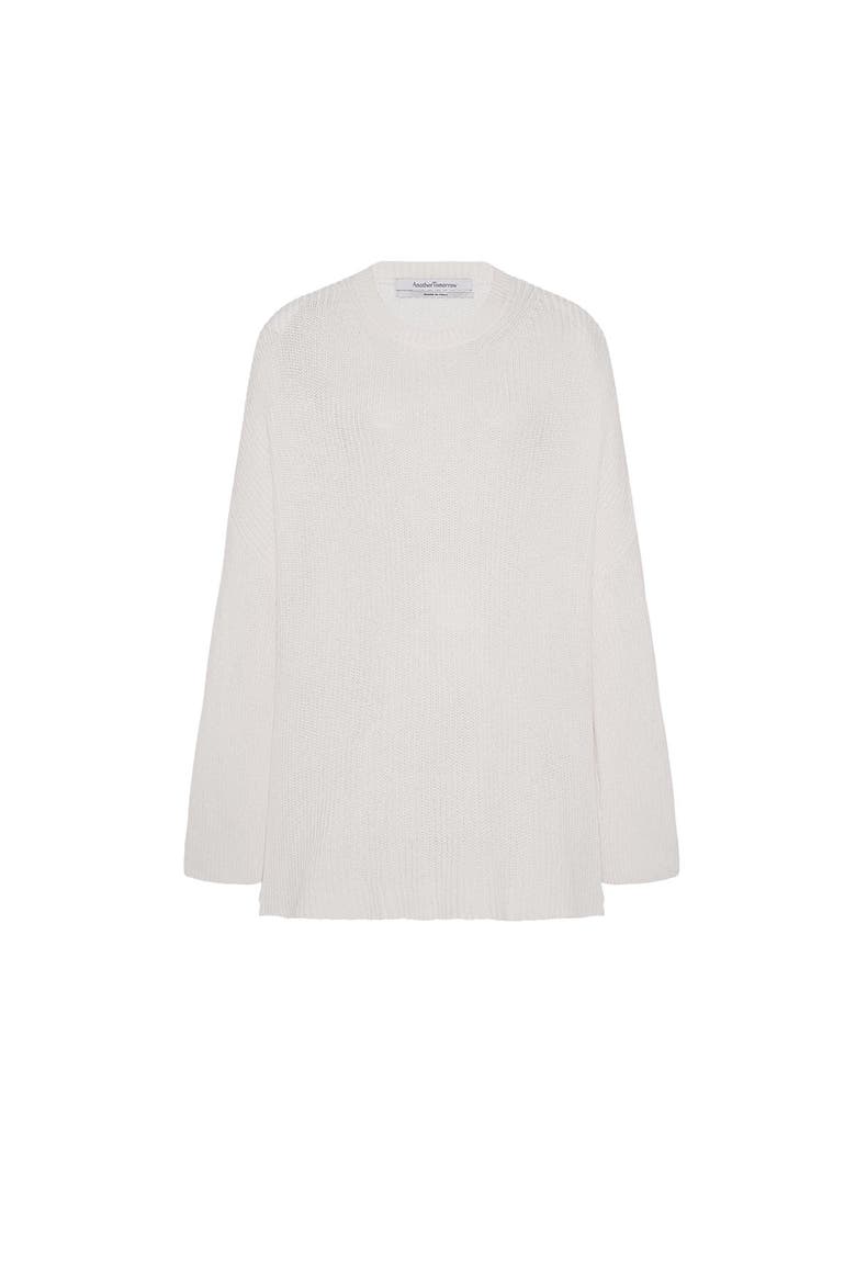 Draped Crew Knit, Alternate, color, Off White