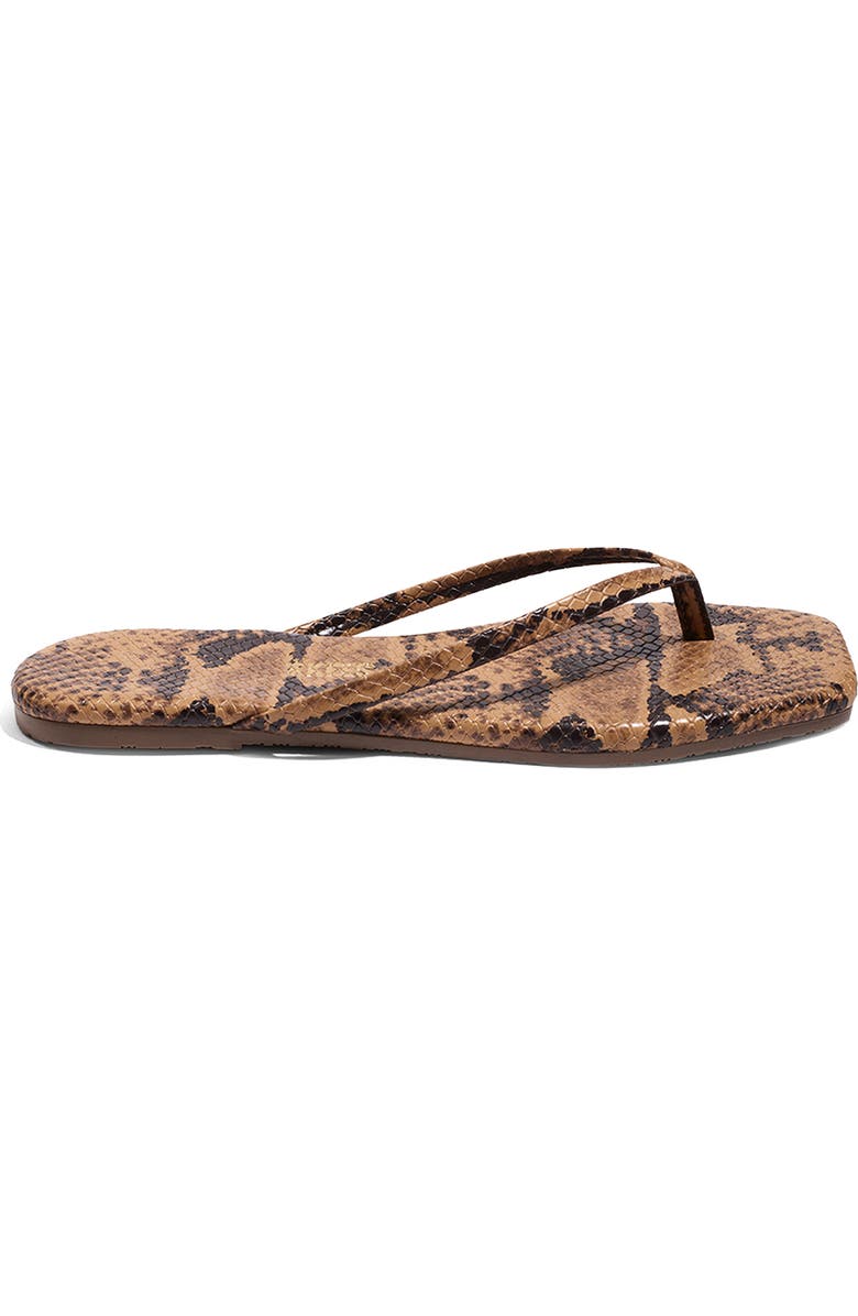 TKEES Square Toe Flip Flop, Main, color, Coco Snake
