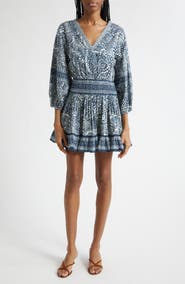 Ramy Brook April Mixed Print Cotton Minidress