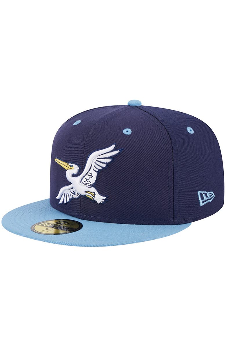 New Era Men's New Era Navy Myrtle Beach Pelicans Theme Nights City 59FIFTY Fitted Hat, Main, color, Navy