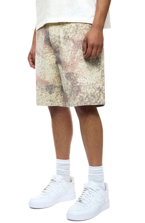 ROUND TWO ROUND TWO ARMADILLO SHELL PRINT FLAT FRONT COTTON SHORTS 