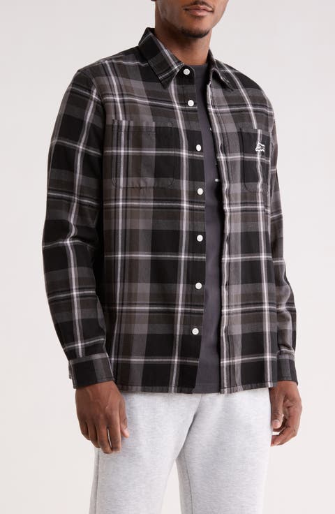 Jack Plaid Cotton Graphic Button-Up Shirt