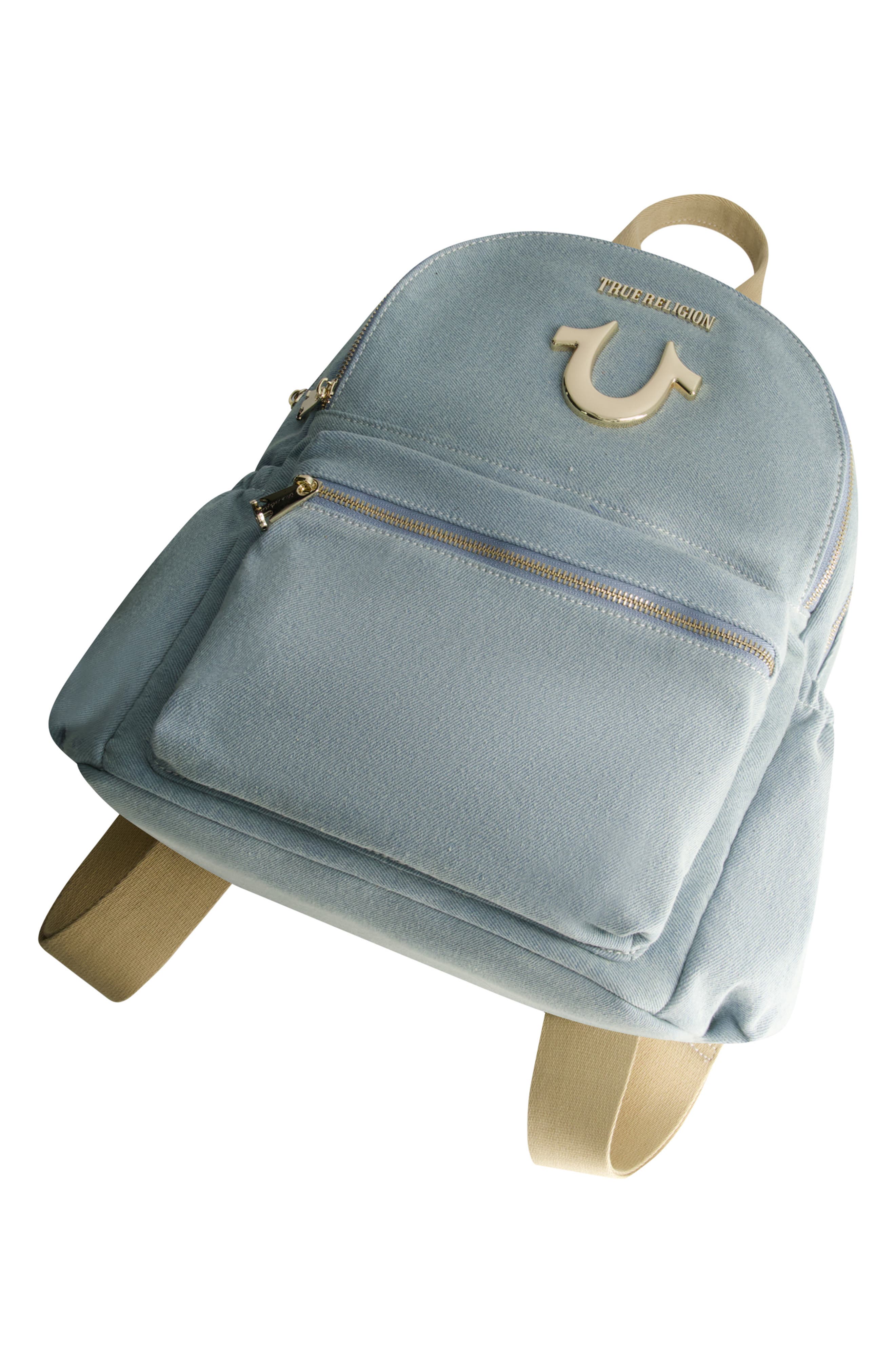 True Religion Denim Horseshoe Backpack, Alternate, color, Denim