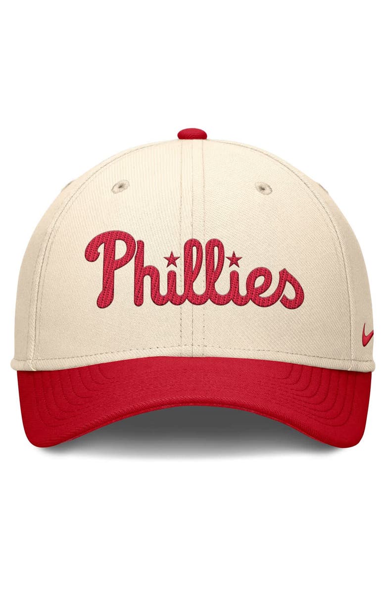 Nike Men's Nike Natural/Red Philadelphia Phillies Statement Rise Performance Flex Hat, Alternate, color,