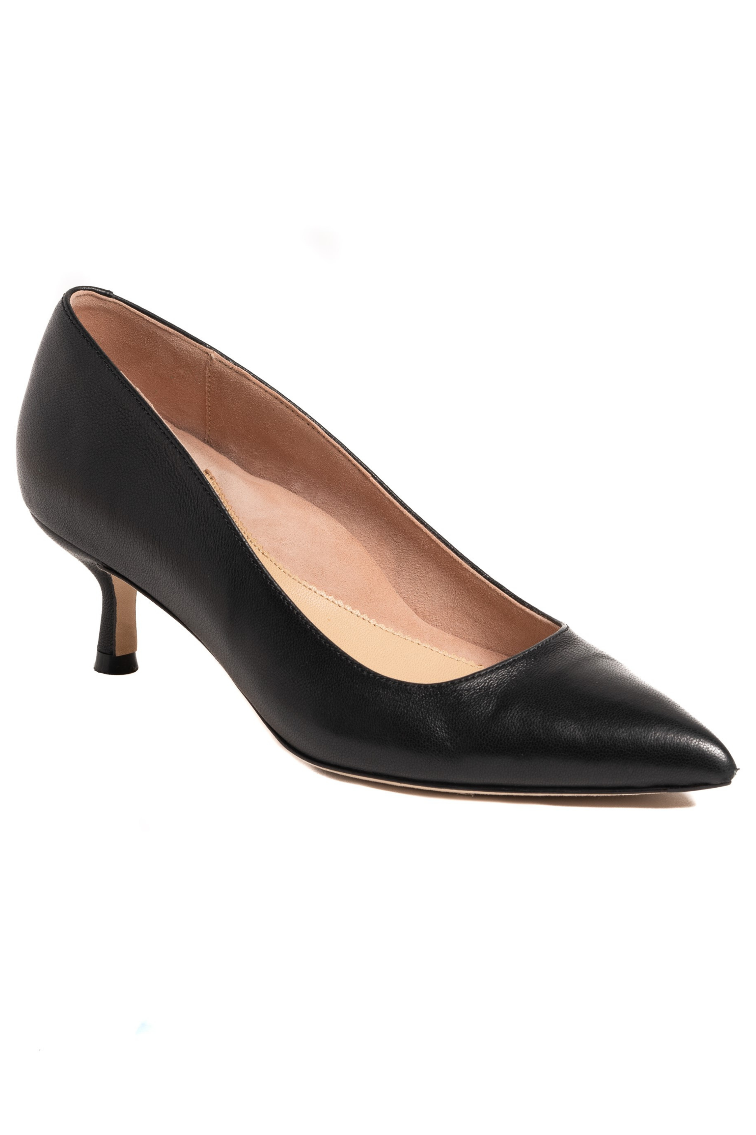 Kitten Heel Pump, Alternate, color, Black Leather
