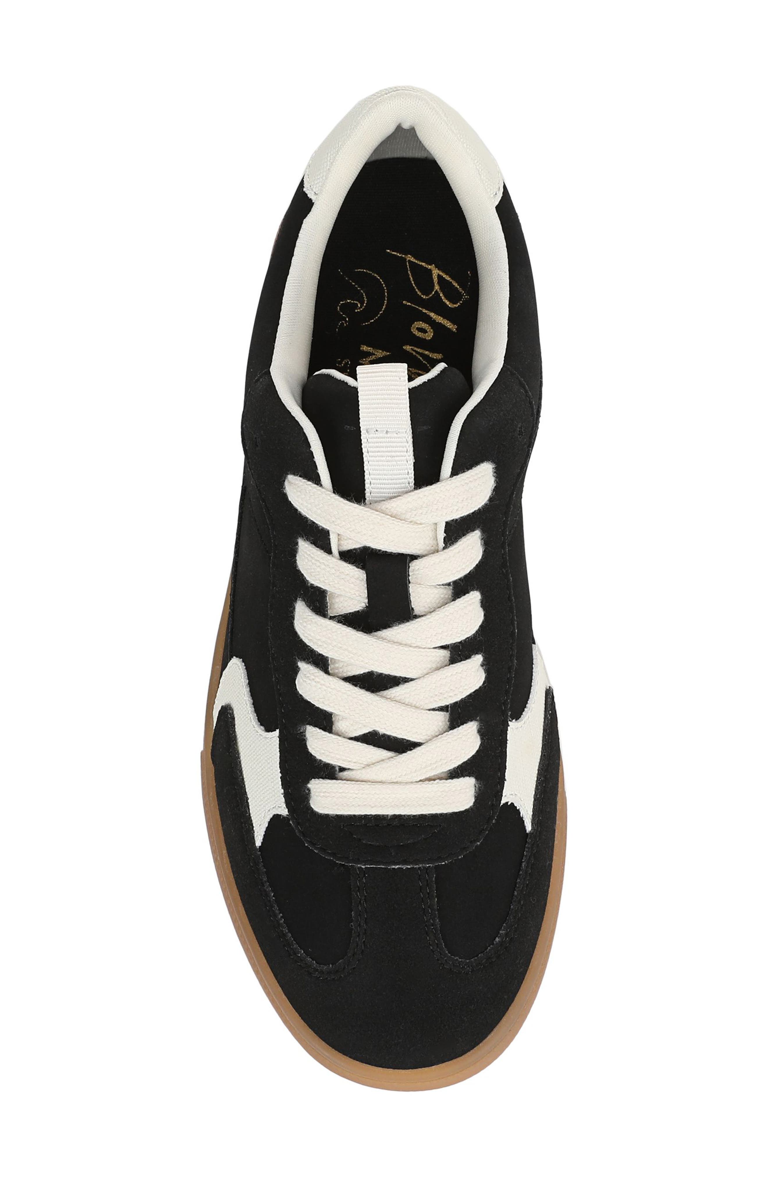 Blowfish Malibu Tastic Lace Up Sneaker, Alternate, color, Black Faux Suede
