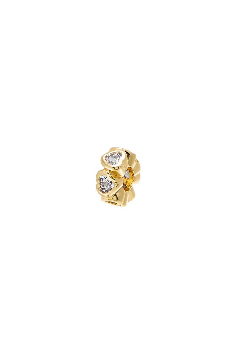 CZ Colored Heart Bezel Charm, Main, color, Gold