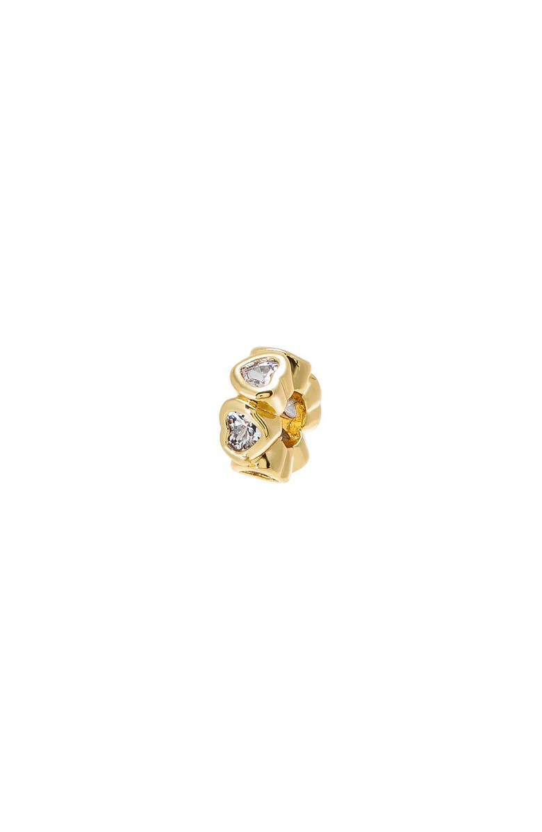 BY ADINA EDEN CZ Colored Heart Bezel Charm, Main, color, Gold