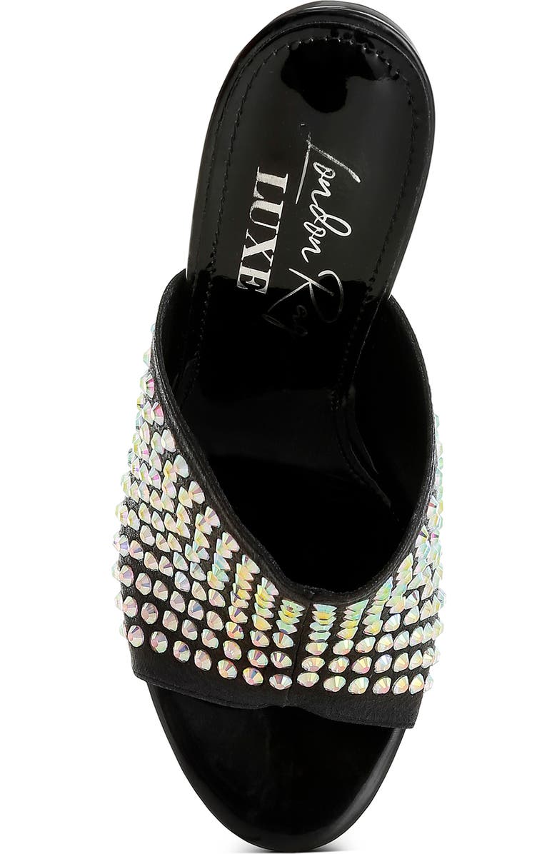 LONDON RAG Farasha Rhinestone Pump Sandal, Alternate, color, Black