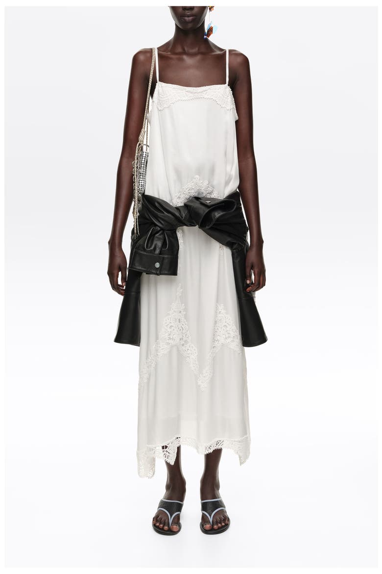 Strappy Crochet Midi Dress, Alternate, color, SAND