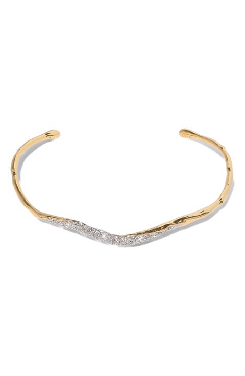 Solanales Skinny Crystal Pavé Collar Necklace