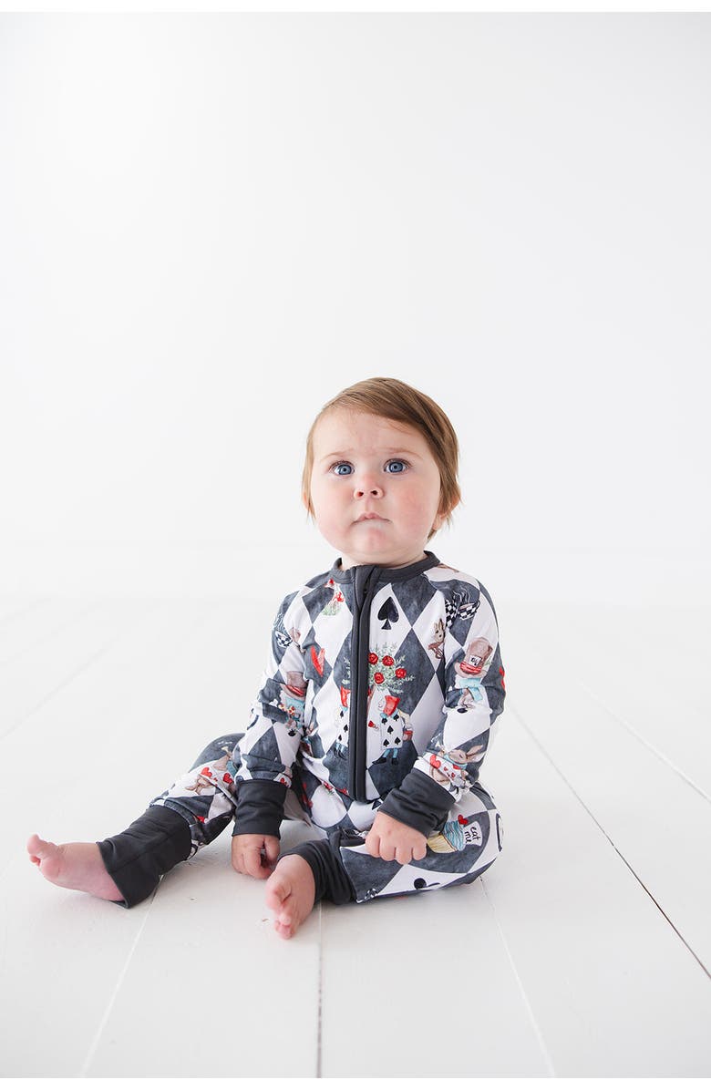 Charlie Lou Baby<sup>®</sup> Alice in Wonderland Double Zipper Convertible Romper, Alternate, color, 