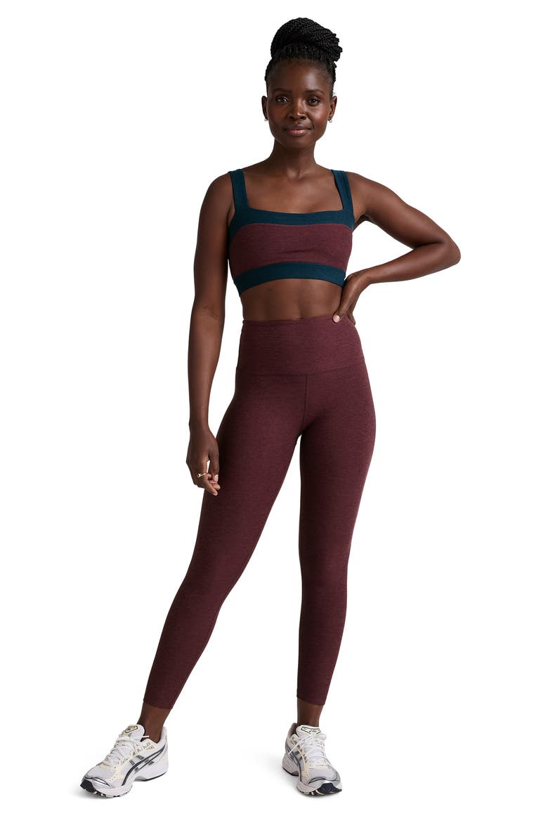 Colorblock Sports Bra, Alternate, color, MIDNIGHT BURGUNDY/NO