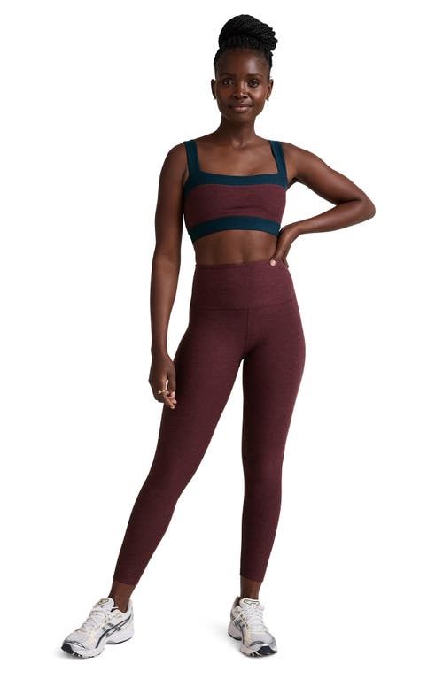 Beyond Yoga Spacedye Horizon Colorblocked Sports Bra In Burgundy