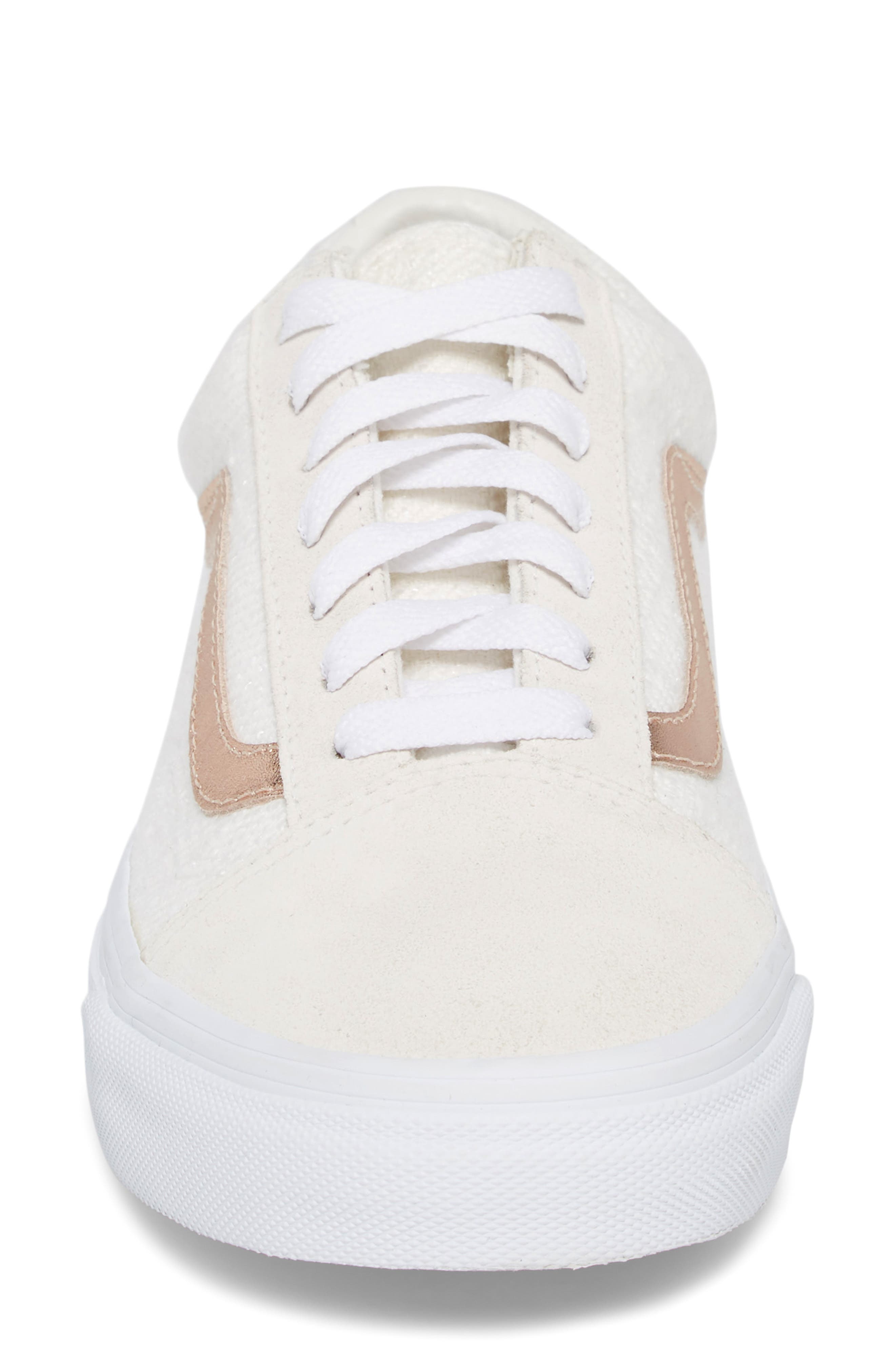 Old Skool Sneaker, Alternate, color, BLANC DE BLANC/ ROSE GOLD