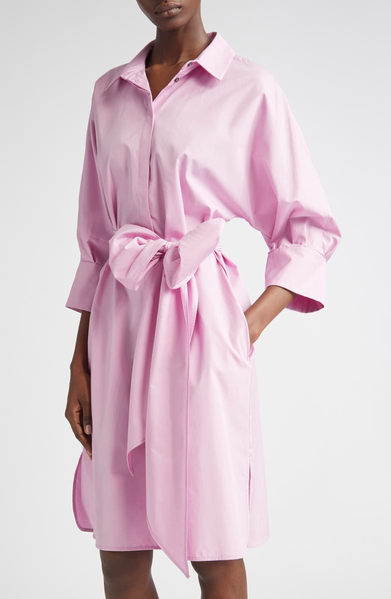 Max Mara Tabata Belted Cotton Shirtdress, Alternate, color,