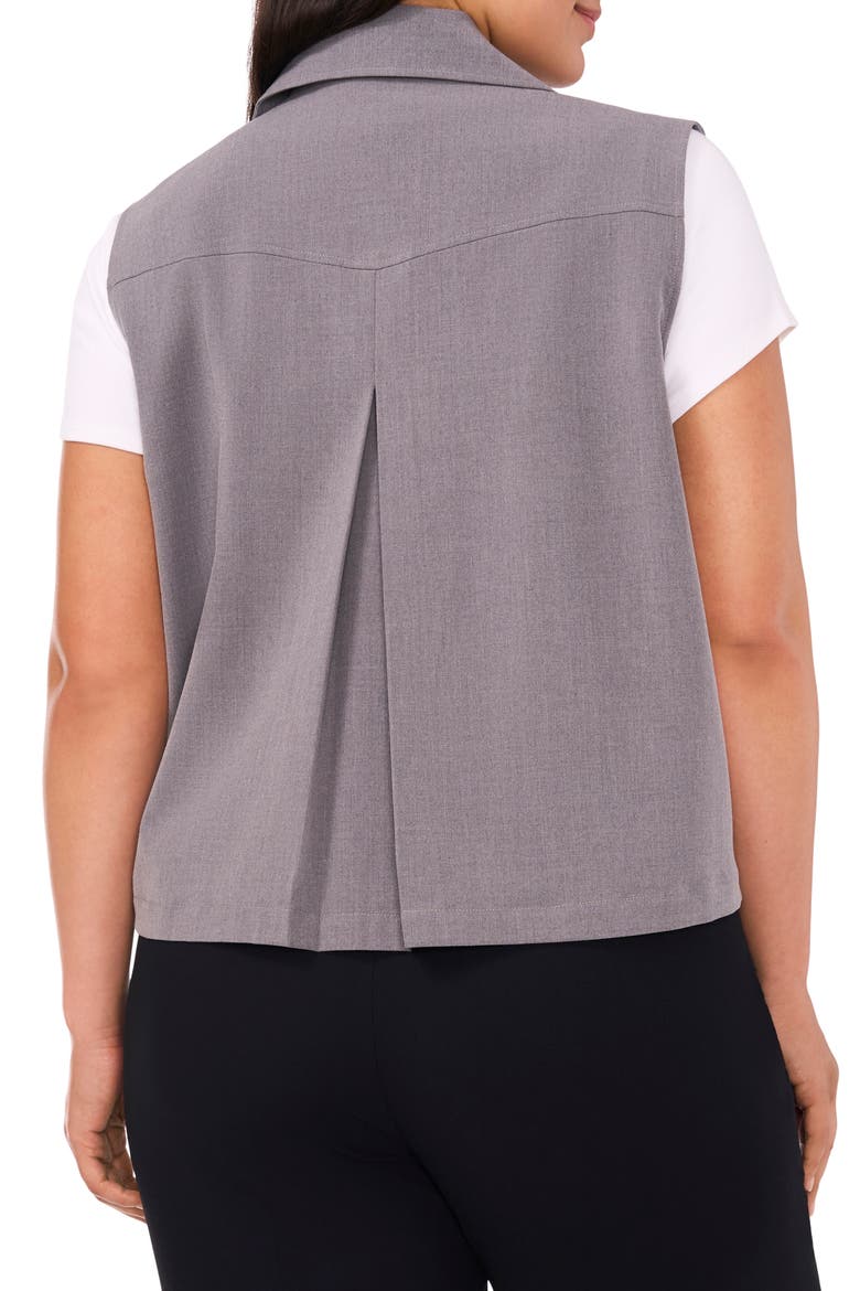Double Breasted Trench Vest, Alternate, color, SILVER SMOKE GREY