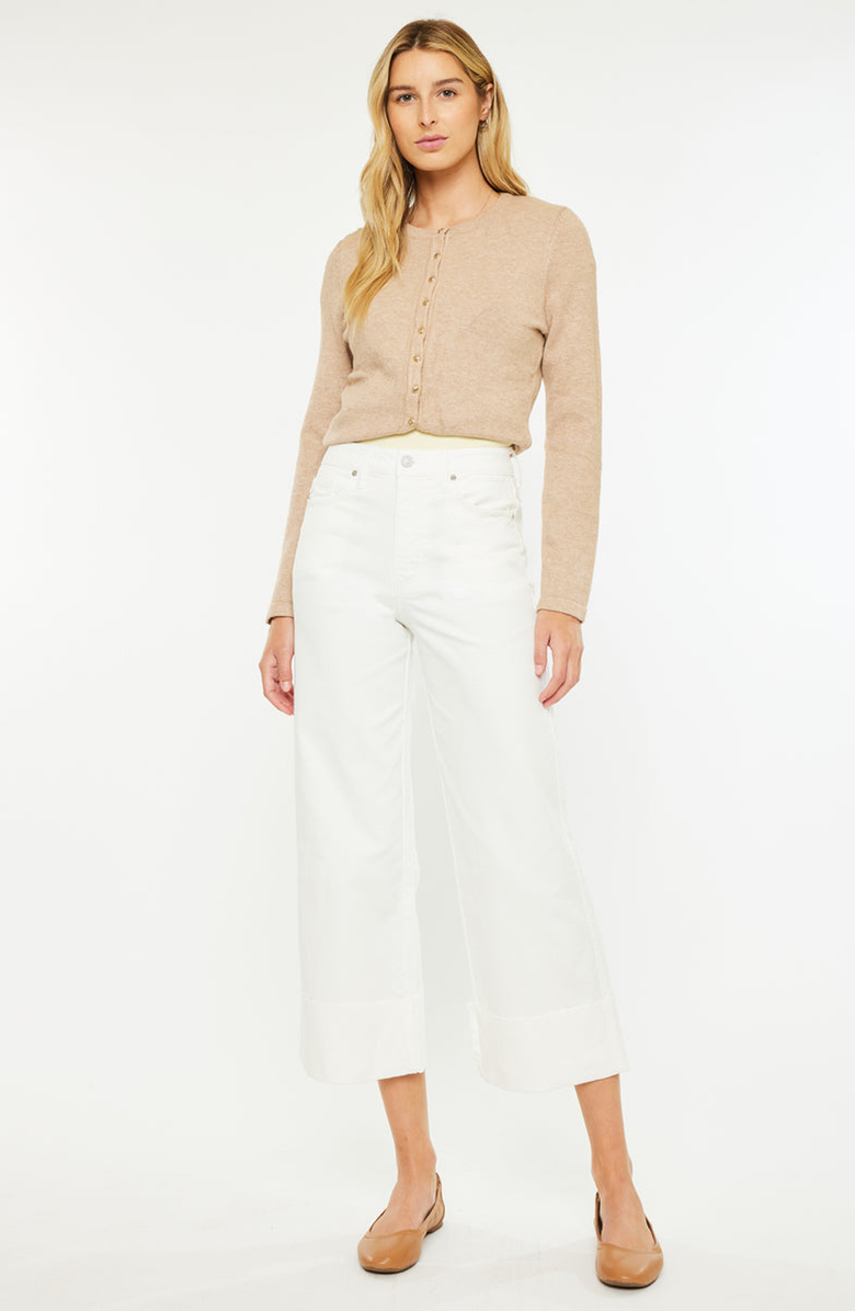 Official Kancan USA Sammie High Rise 90's Cropped Wide Leg Jeans, Alternate, color, White