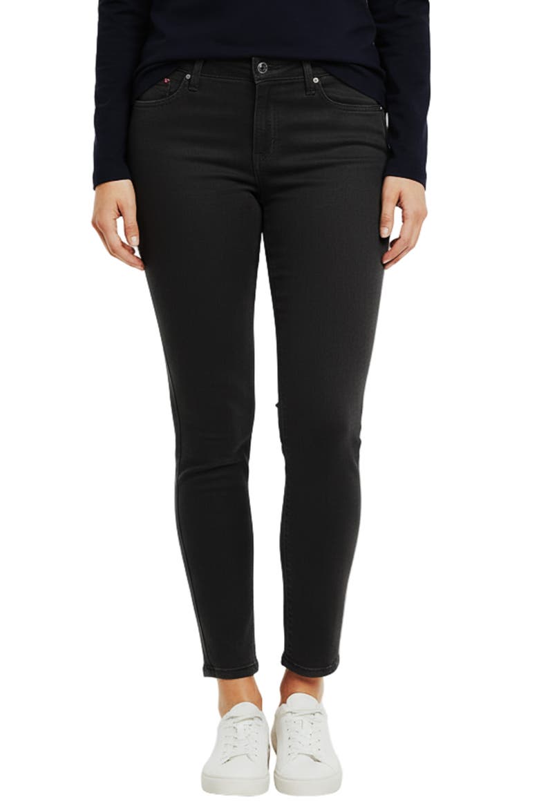 High Waist Ankle Skinny Jeans, Main, color, BLACK