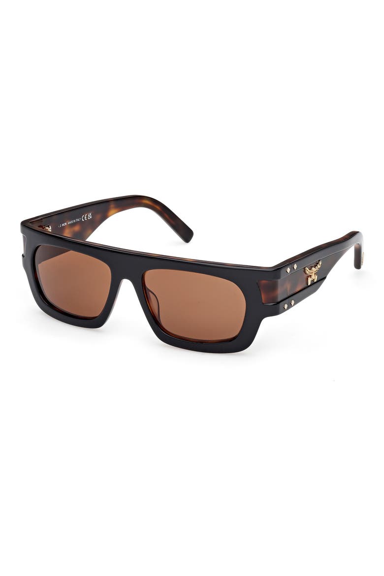 54mm Rectangle Sunglasses, Alternate, color, BLACK / OTHER / ROVIEX