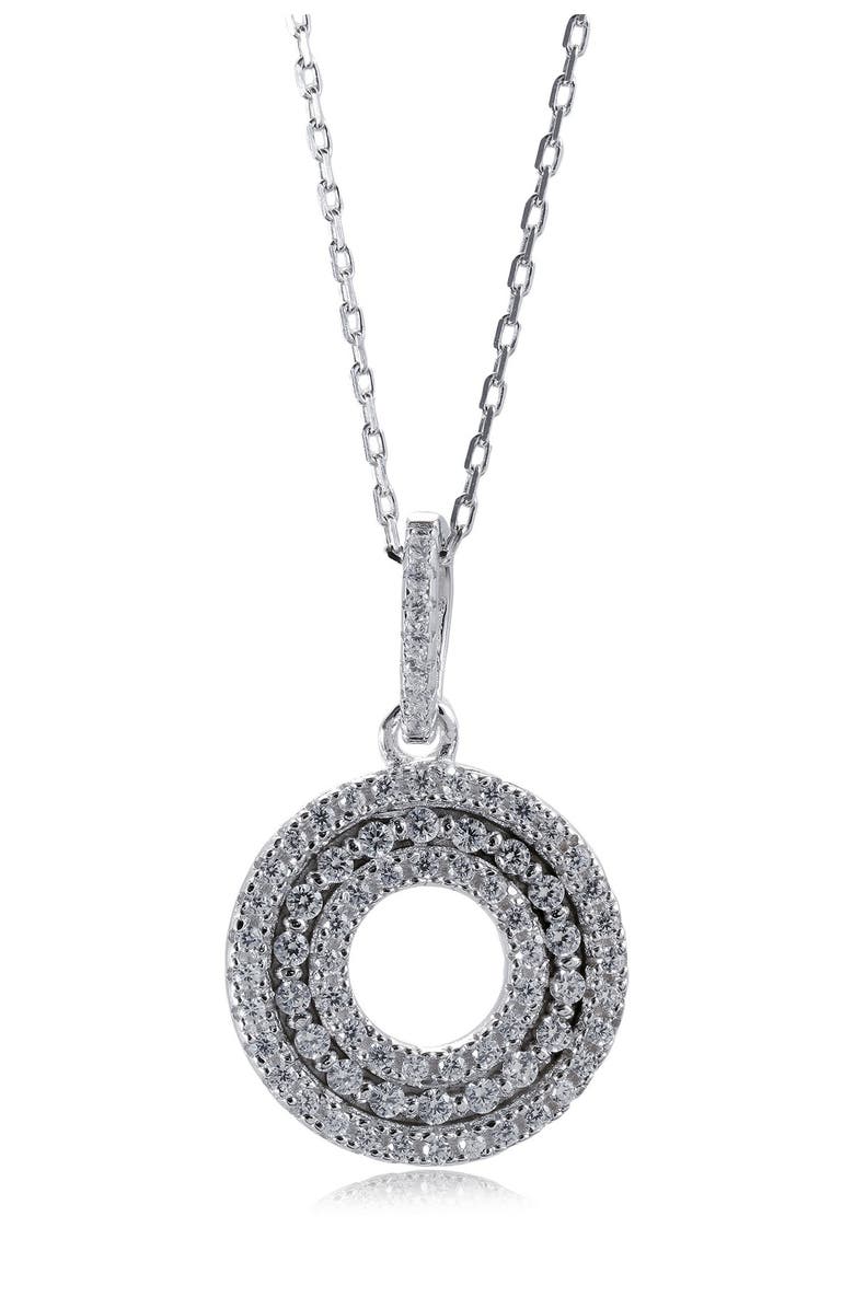 SUZY LEVIAN Cubic Zirconia 3-Row Circle Pendant Necklace, Main, color,