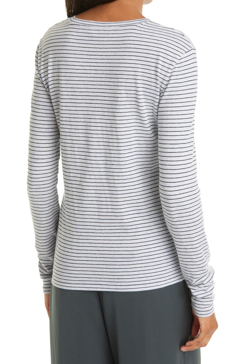 Vince Essentials Pencil Stripe Crewneck T-Shirt, Alternate, color,