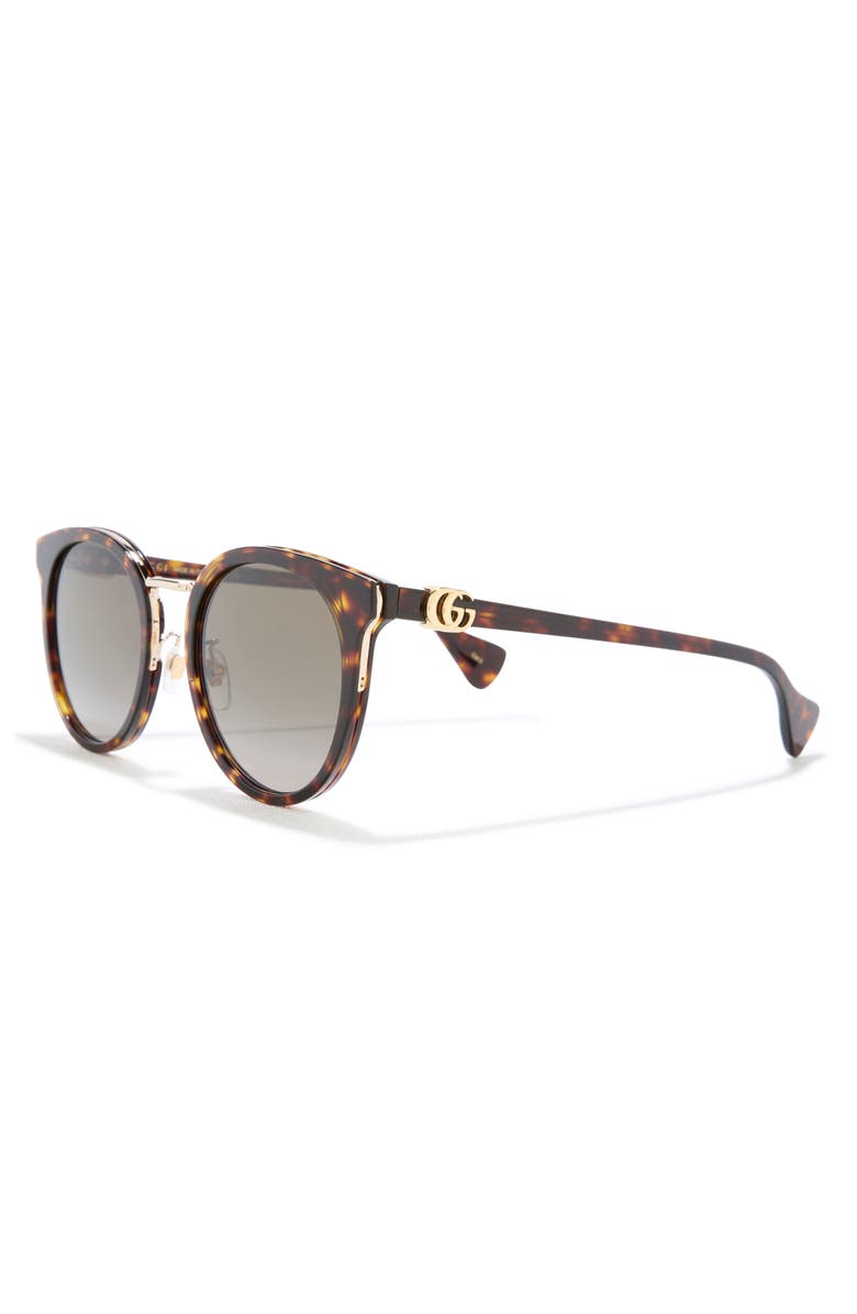 Gucci 55mm Round Sunglasses, Alternate, color, Havana Havana Brown