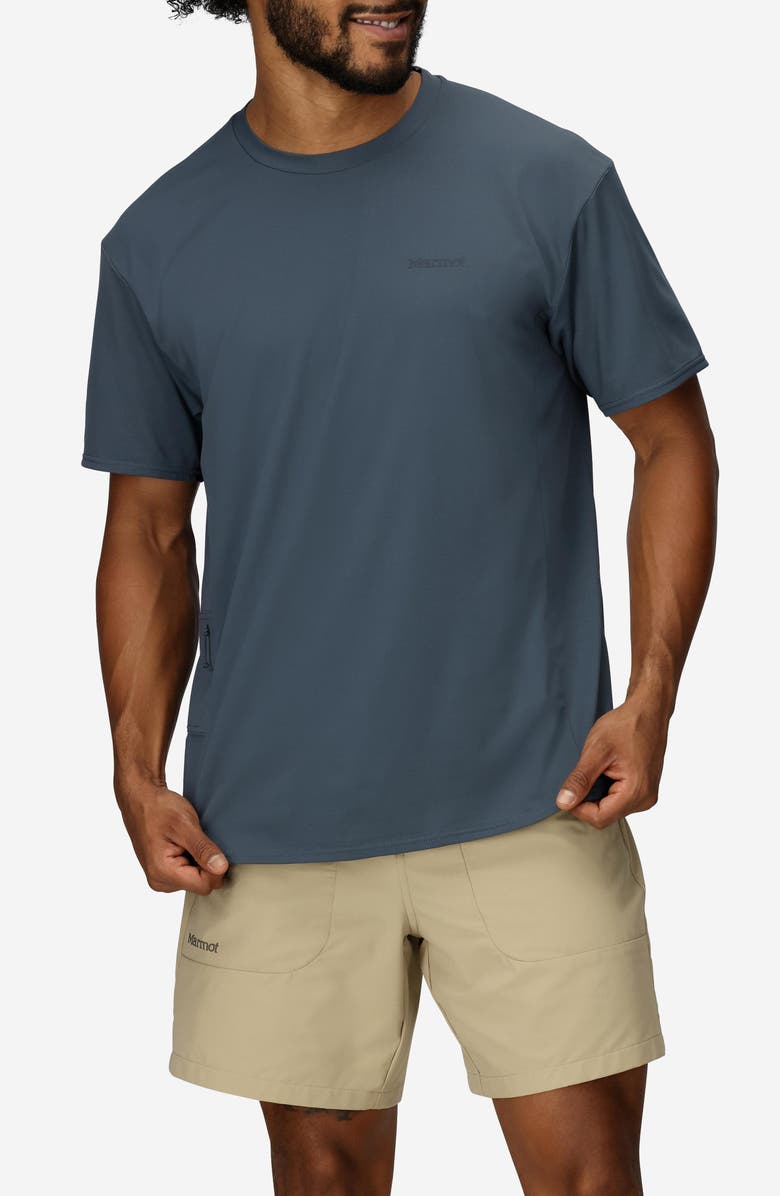 Marmot AirExchange SolarShield UPF Crewneck T-Shirt, Main, color, Thunderhead