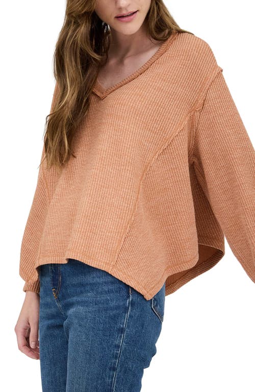 BLU PEPPER BLU PEPPER RIB KNIT LONG SLEEVE TOP