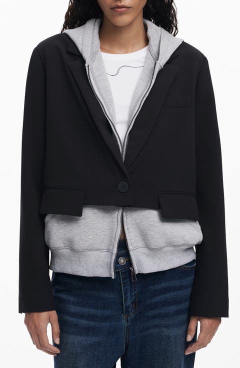 Layered Hooded Blazer