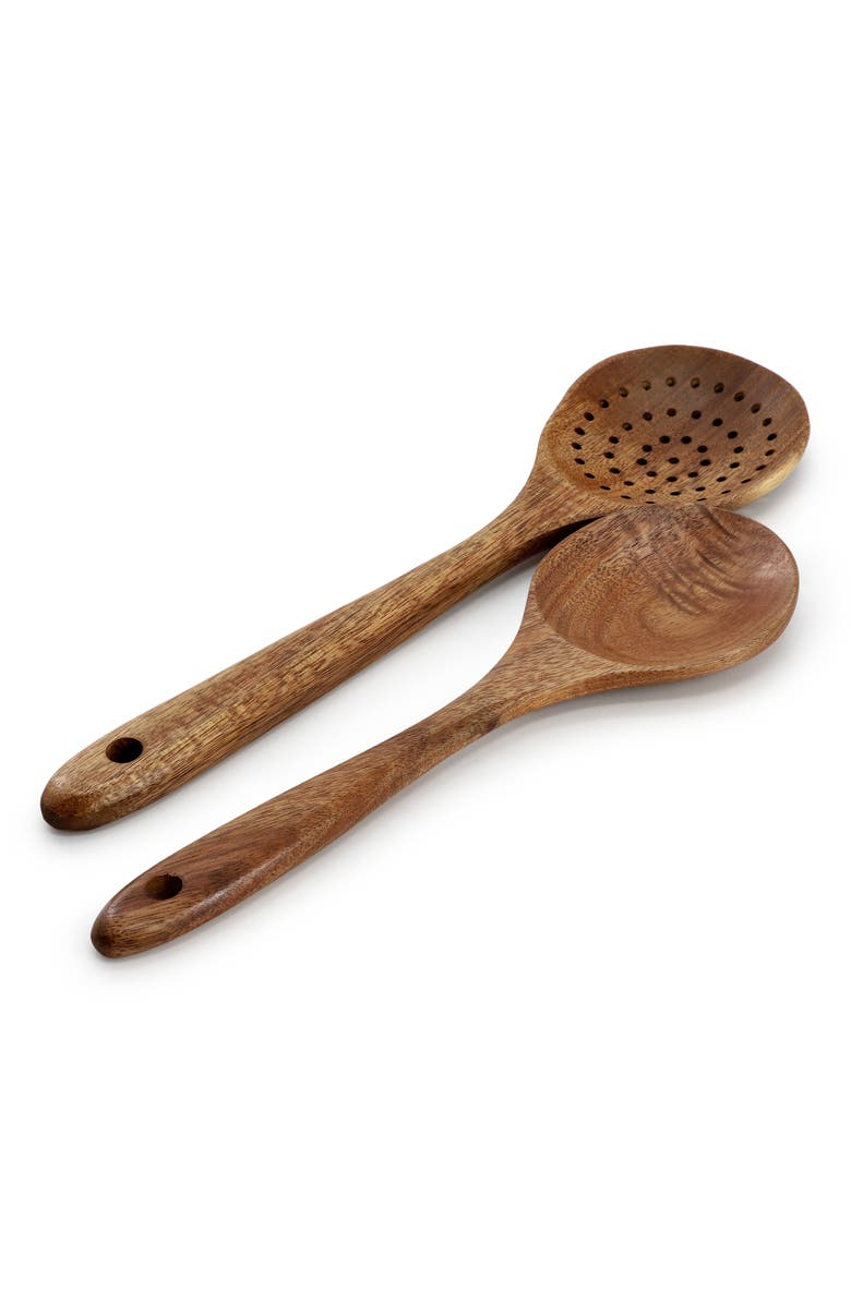 Megachef 6 Piece Acacia Wood Kitchen Utensil Set, Alternate, color, Acacia