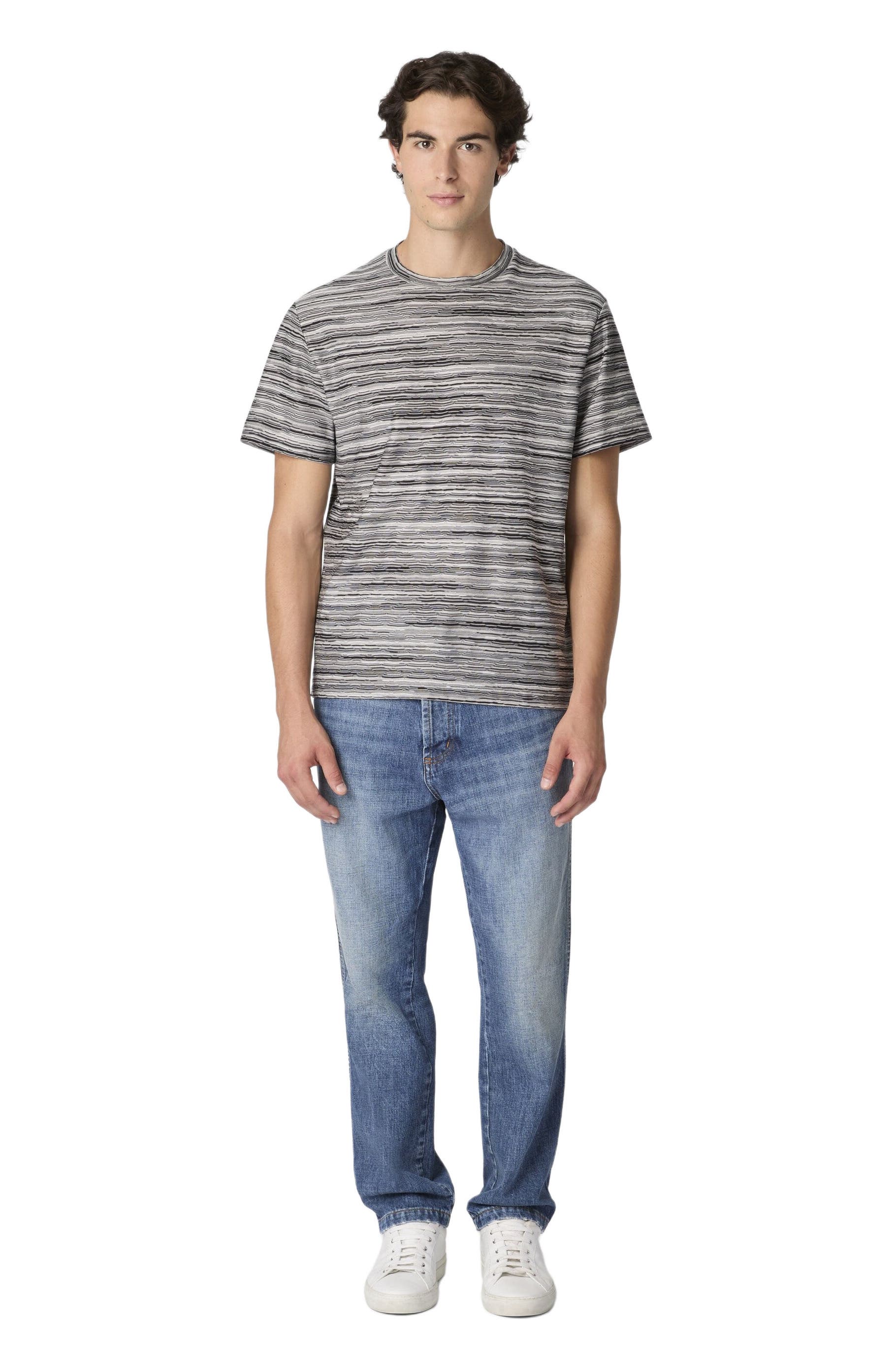 T-shirt With Flame And Zigzag Pattern