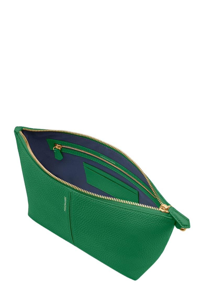 Medium Leather Flaire Pouch, Alternate, color, Emerald Green