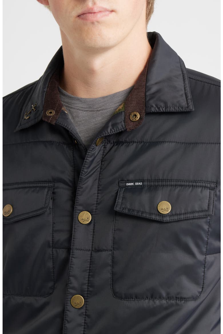 Machinist Quilted Snap-Up Shirt Jacket, Alternate, color, BLACK
