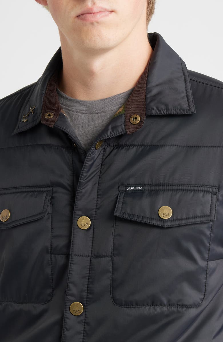 DARK SEAS Machinist Quilted Snap-Up Shirt Jacket, Alternate, color, Black